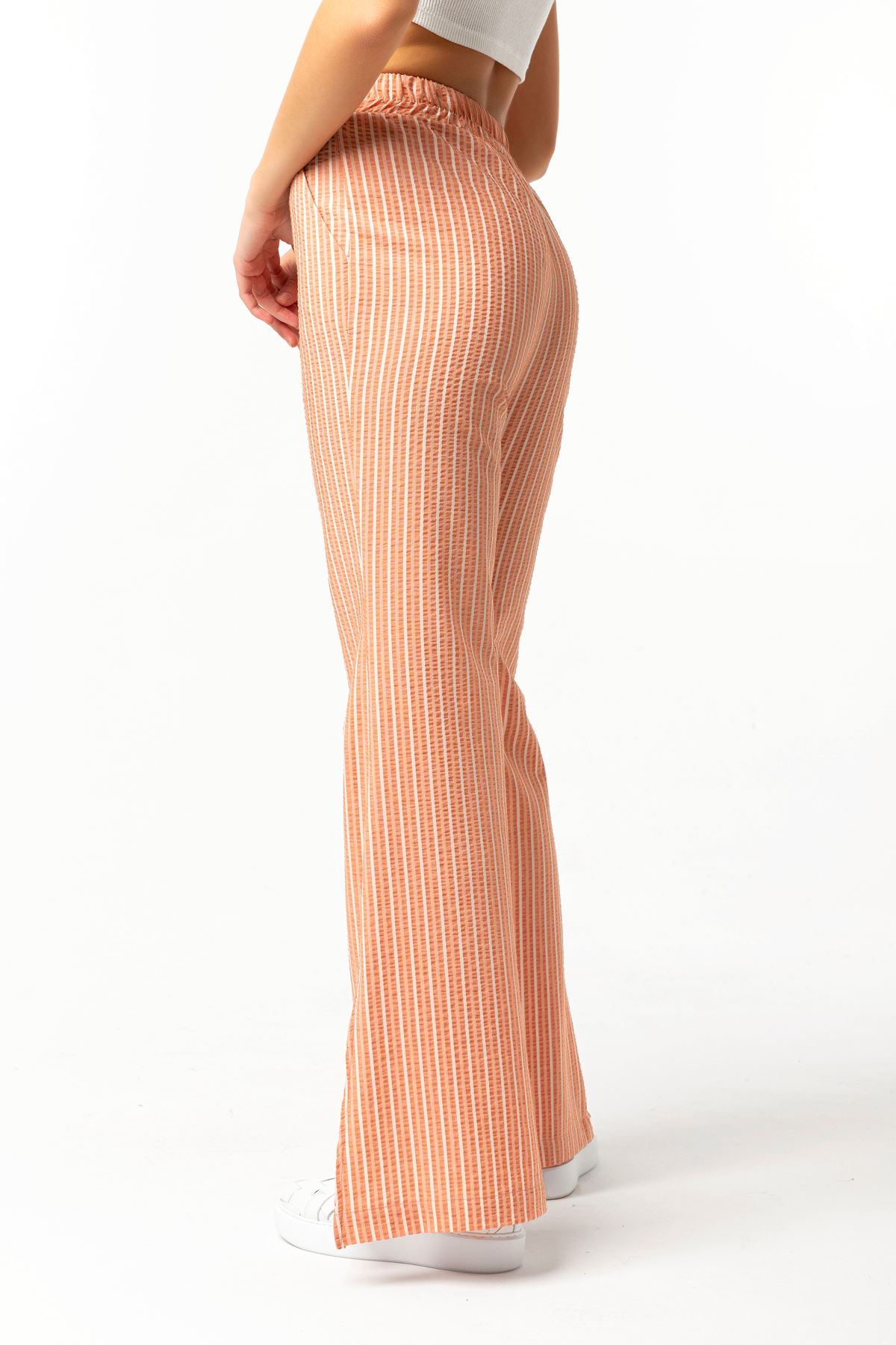 сирсакер ткань полосатые женские брюки - Цвет Сонома