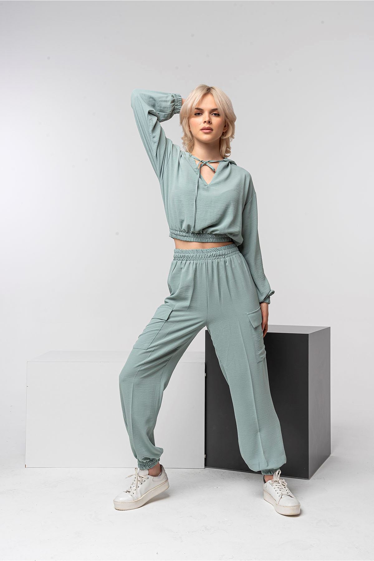 Aerobin Fabric Long Comfy Fit Women'S Trouser - Mint