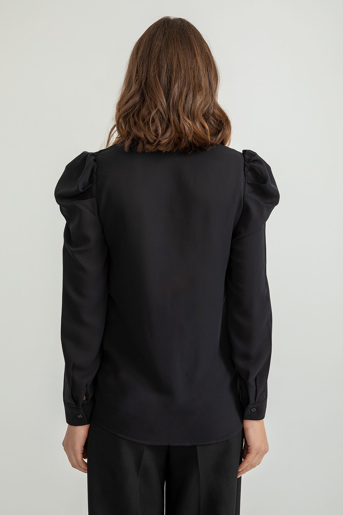 джессика ткань отложной воротник КЛАССИЧЕСКАЯ женская рубашка - Чёрный