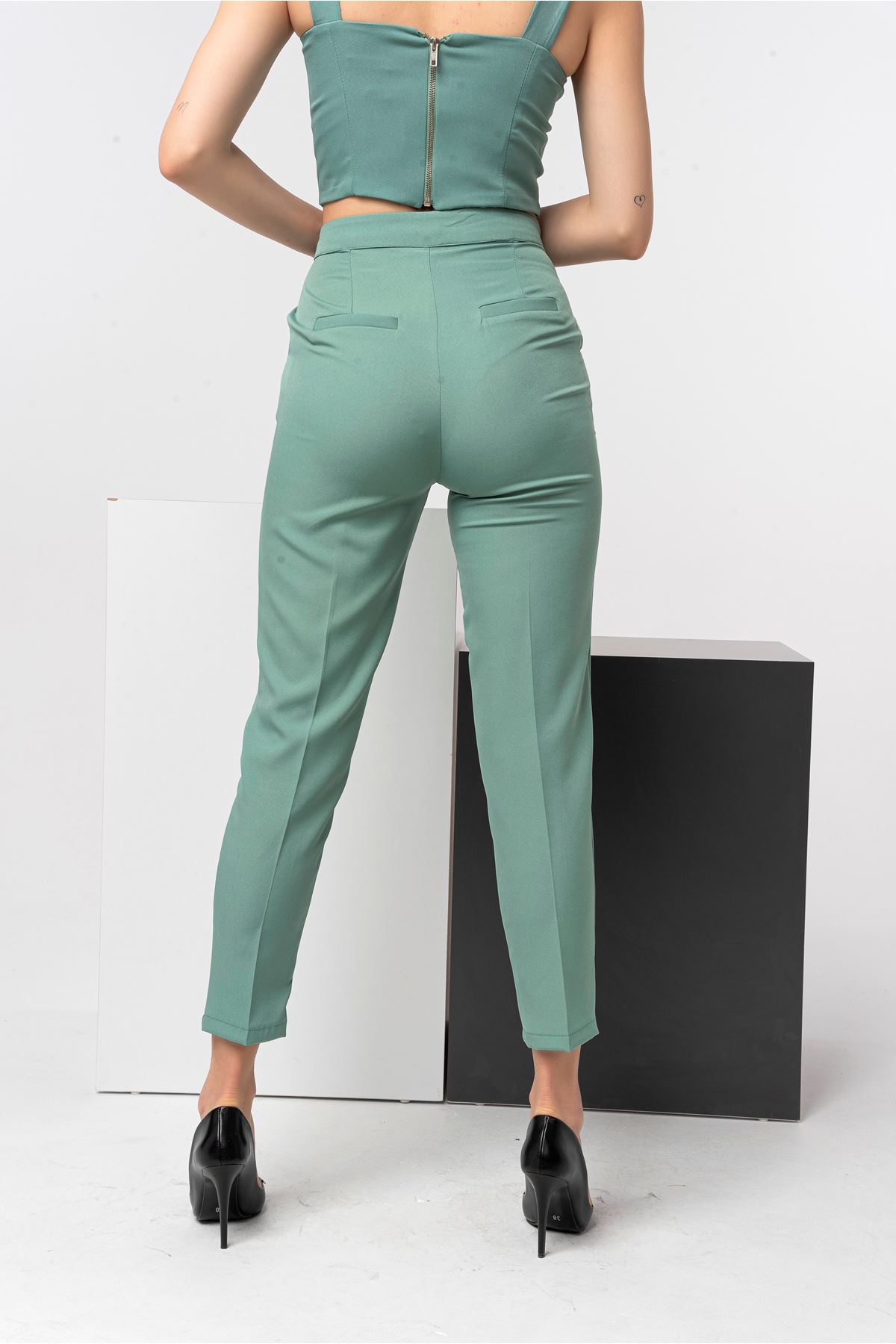 Atlas Fabric Classical Women'S Trouser - Mint