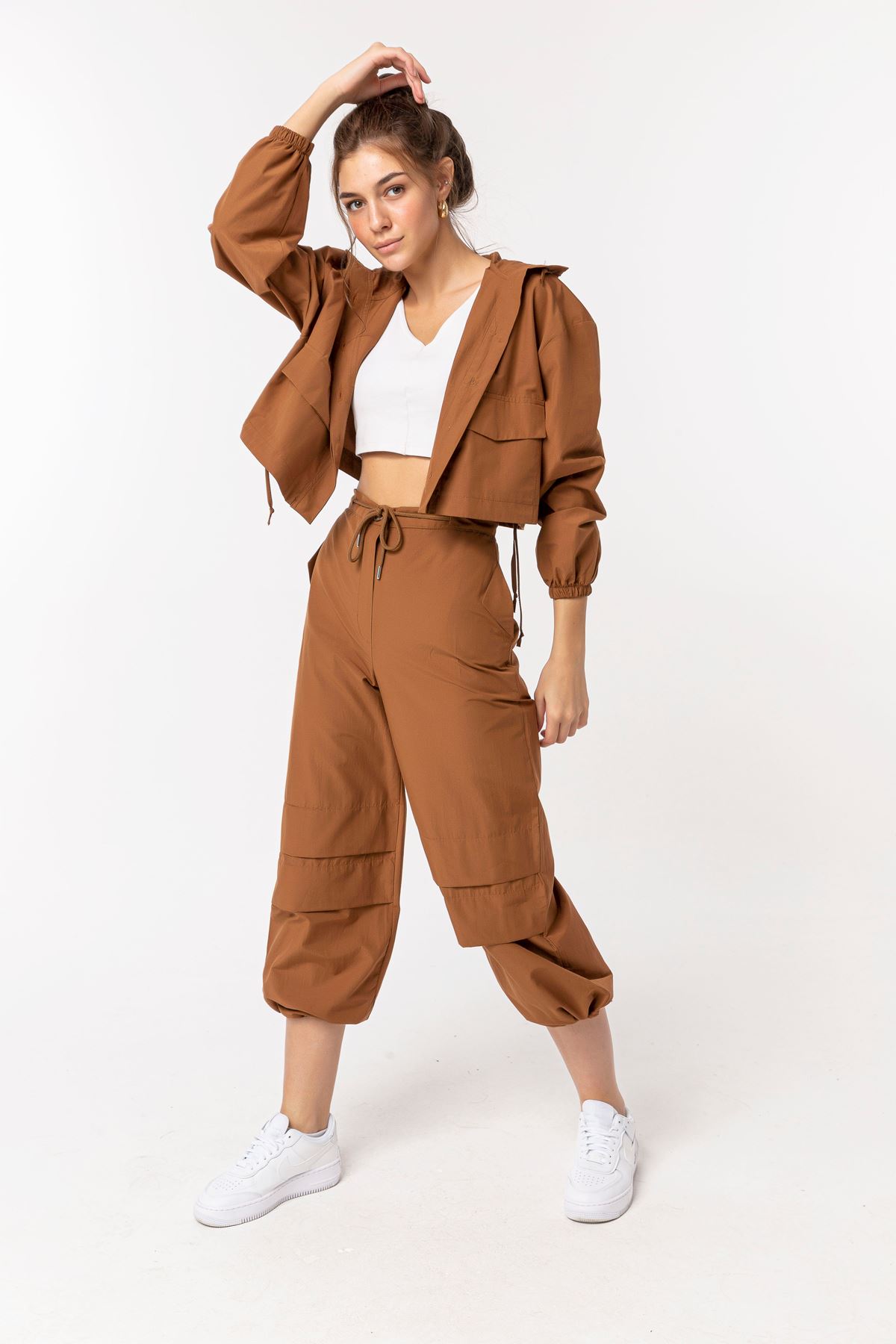 21Y099-001-08 Pants With Cuffs-Brown - Brown