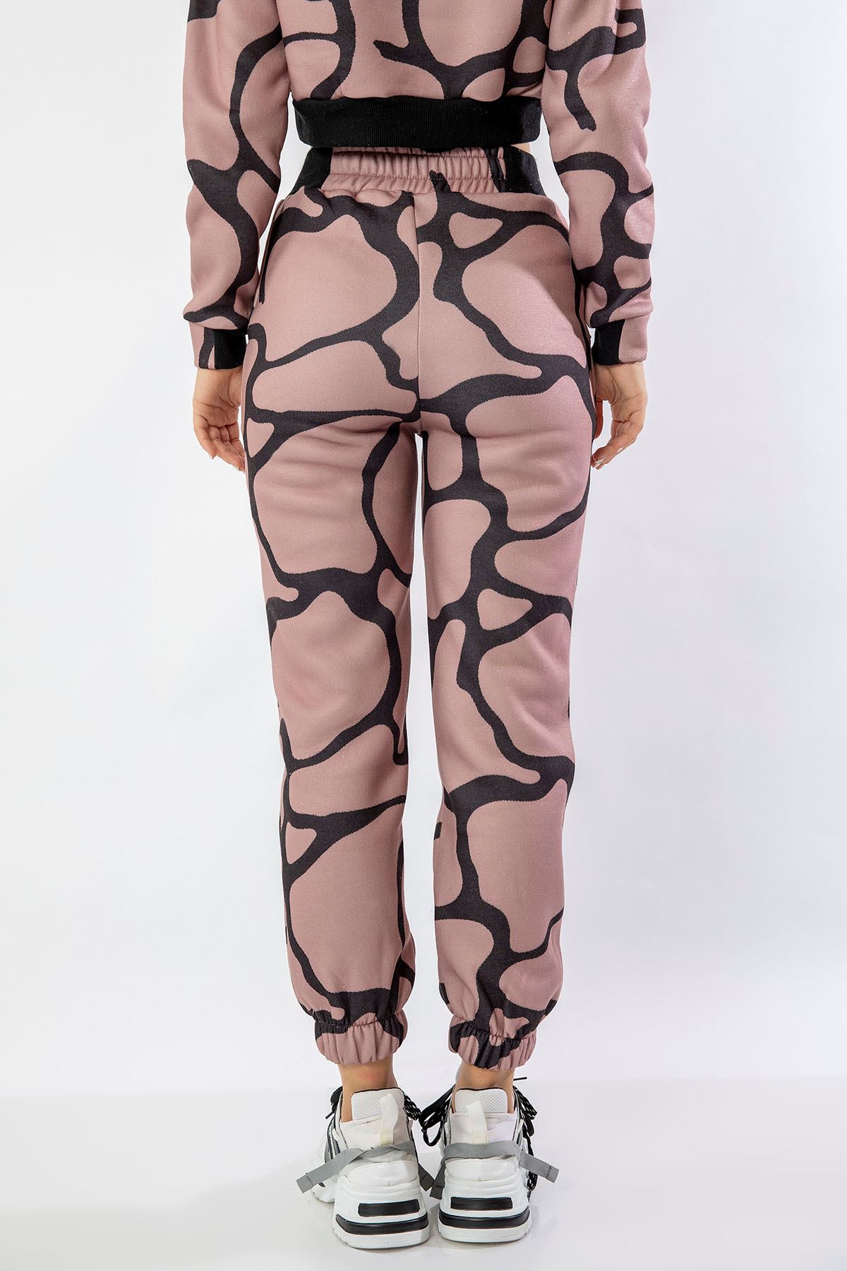 Third Knit Fabric Comfy Fit Spiral Print Women'S Sweatpant - Chanterelle 