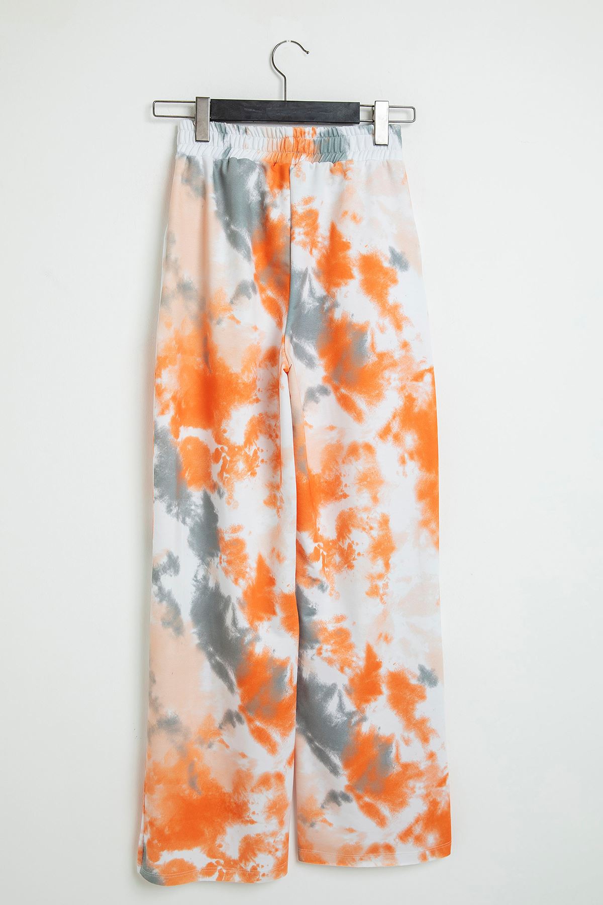 Double Knit Fabric Loose Tie-Dye Print Women'S Sweatpant - Orange