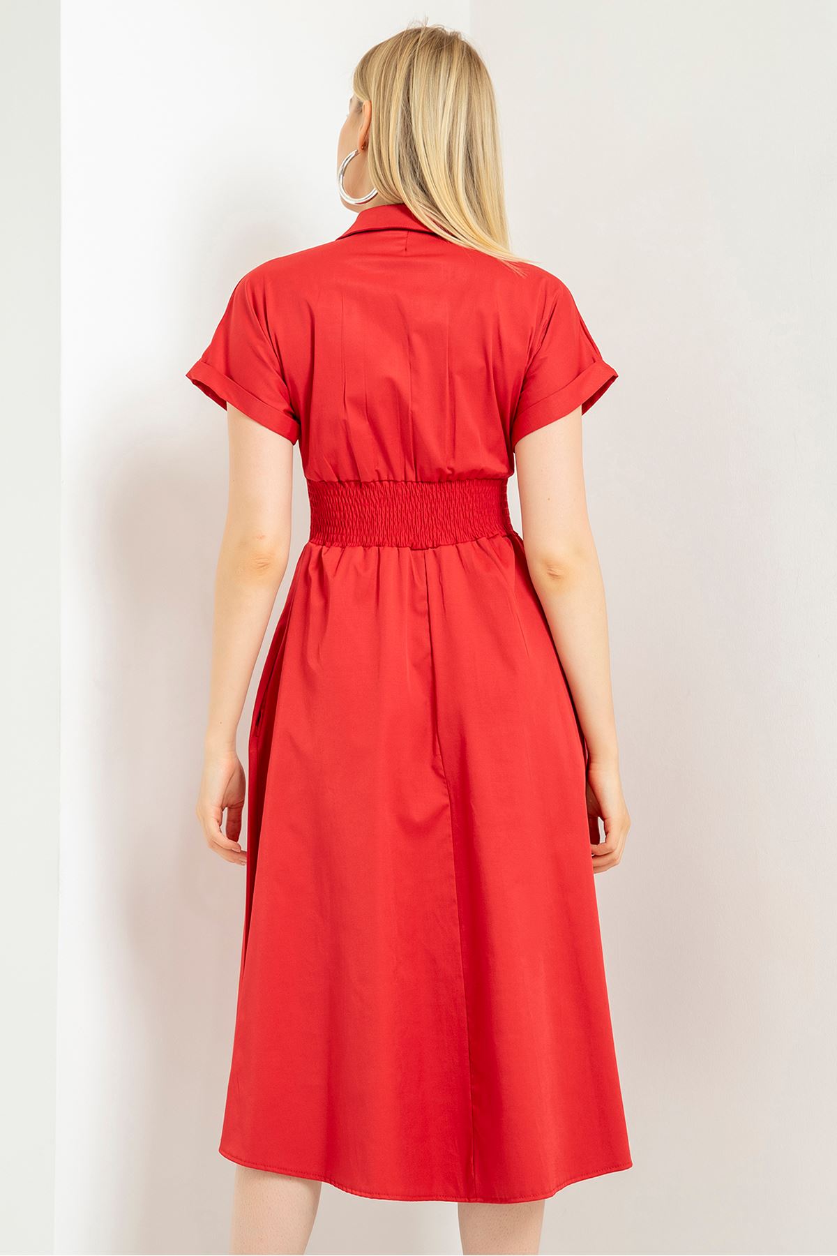 Эрика ткань на молнии длина миди женское платье - Kрасный