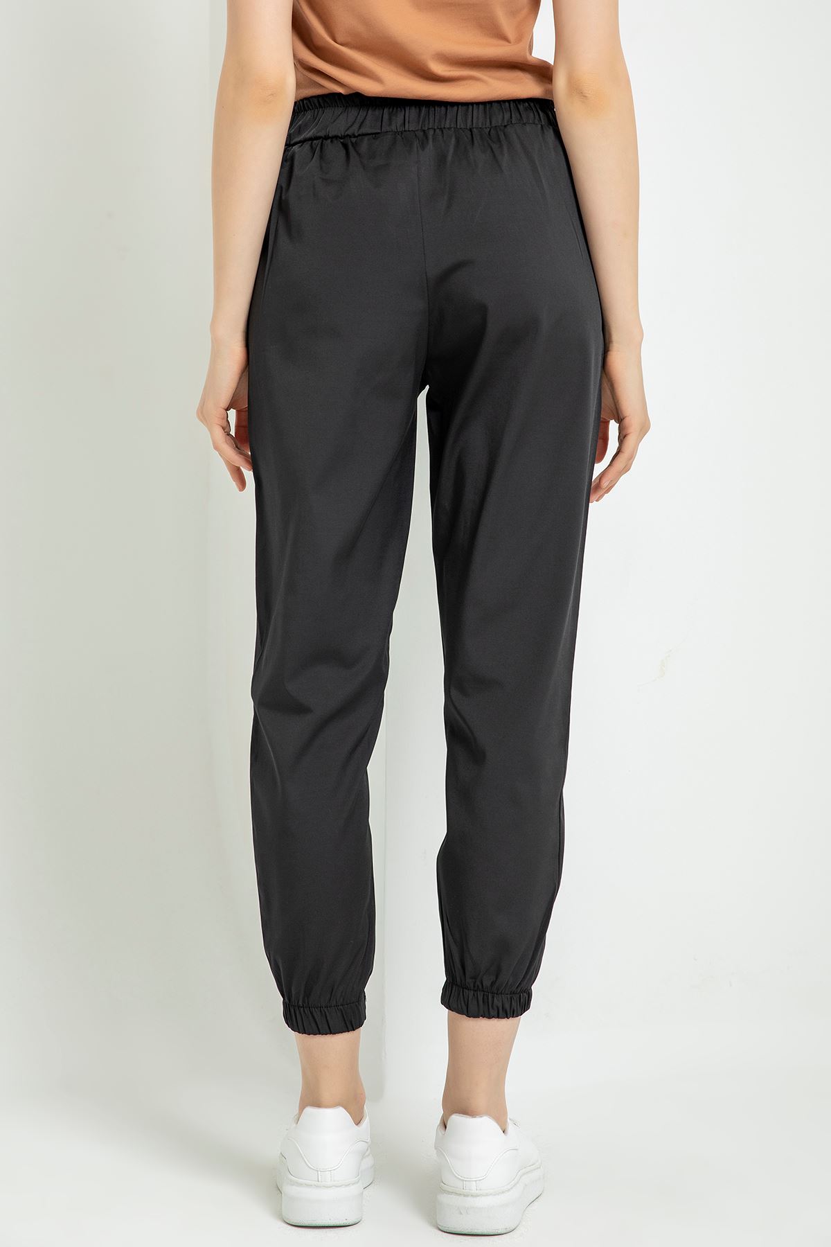 Эрика ткань Женские брюки с эластичными манжетами - Чёрный
