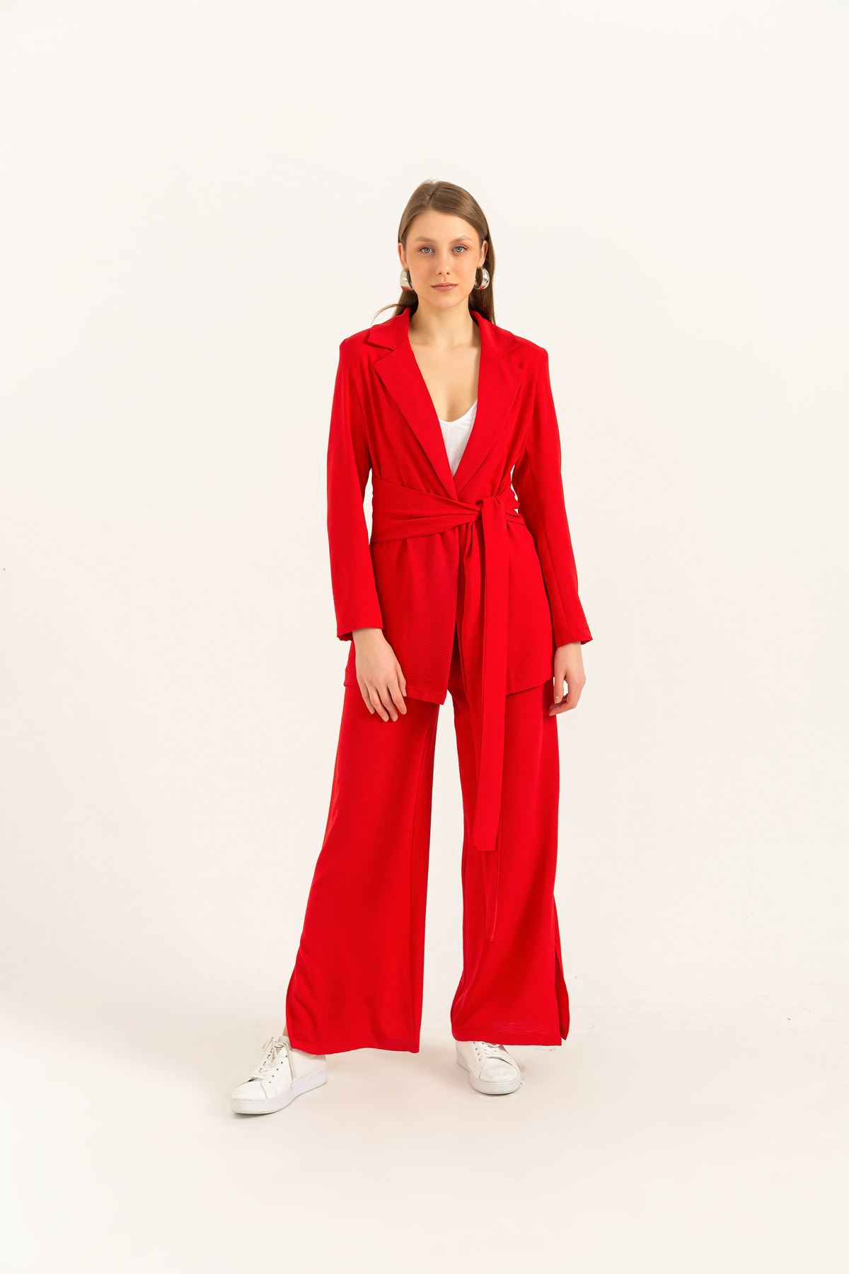 Sandy Fabric Tight Fit Geometric Pattern Padded Women Dress-Red