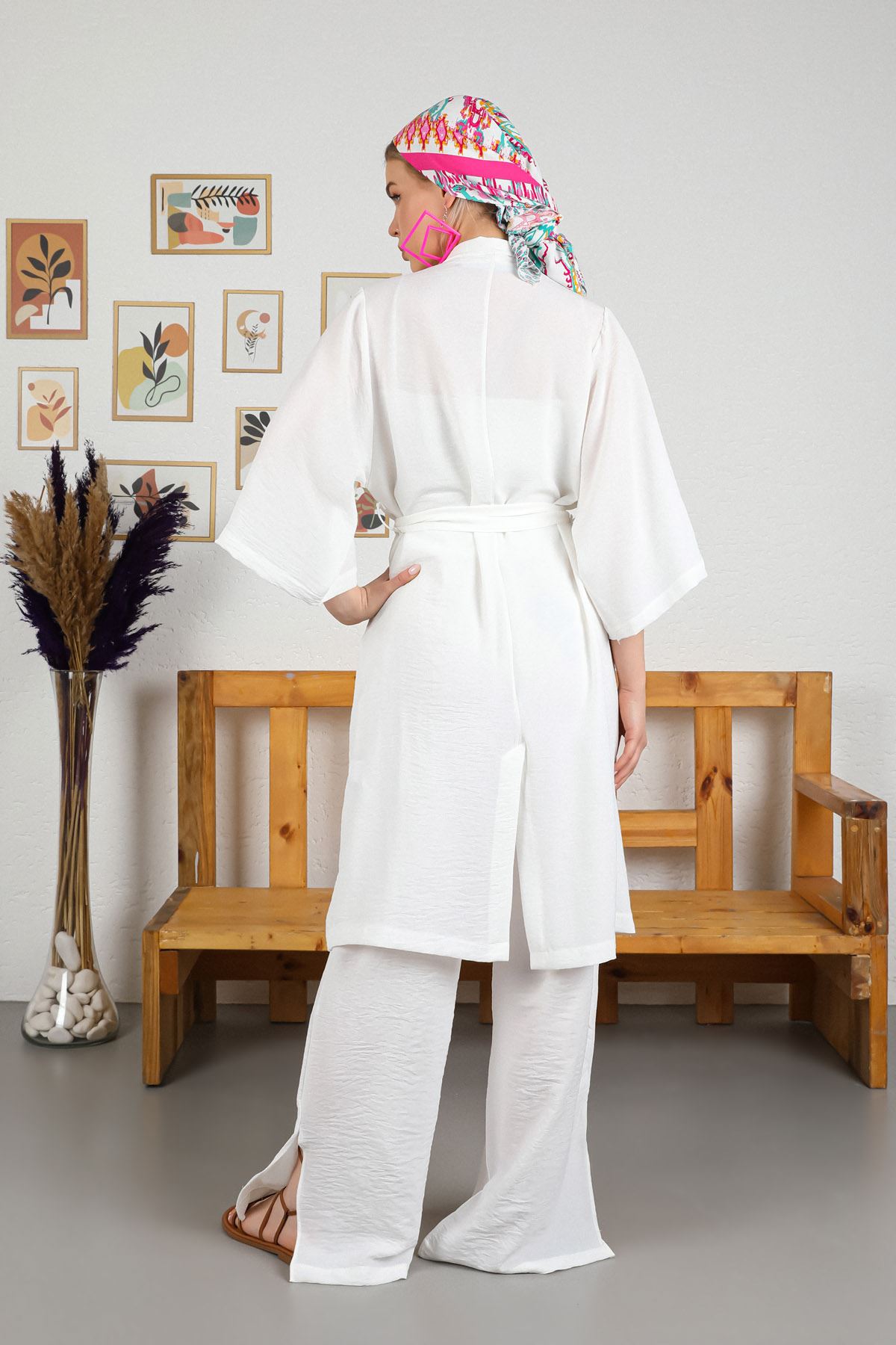 Linen Fabric Long Sleeve Revere Collar Hip Height Comfy Women Jacket - Ecru
