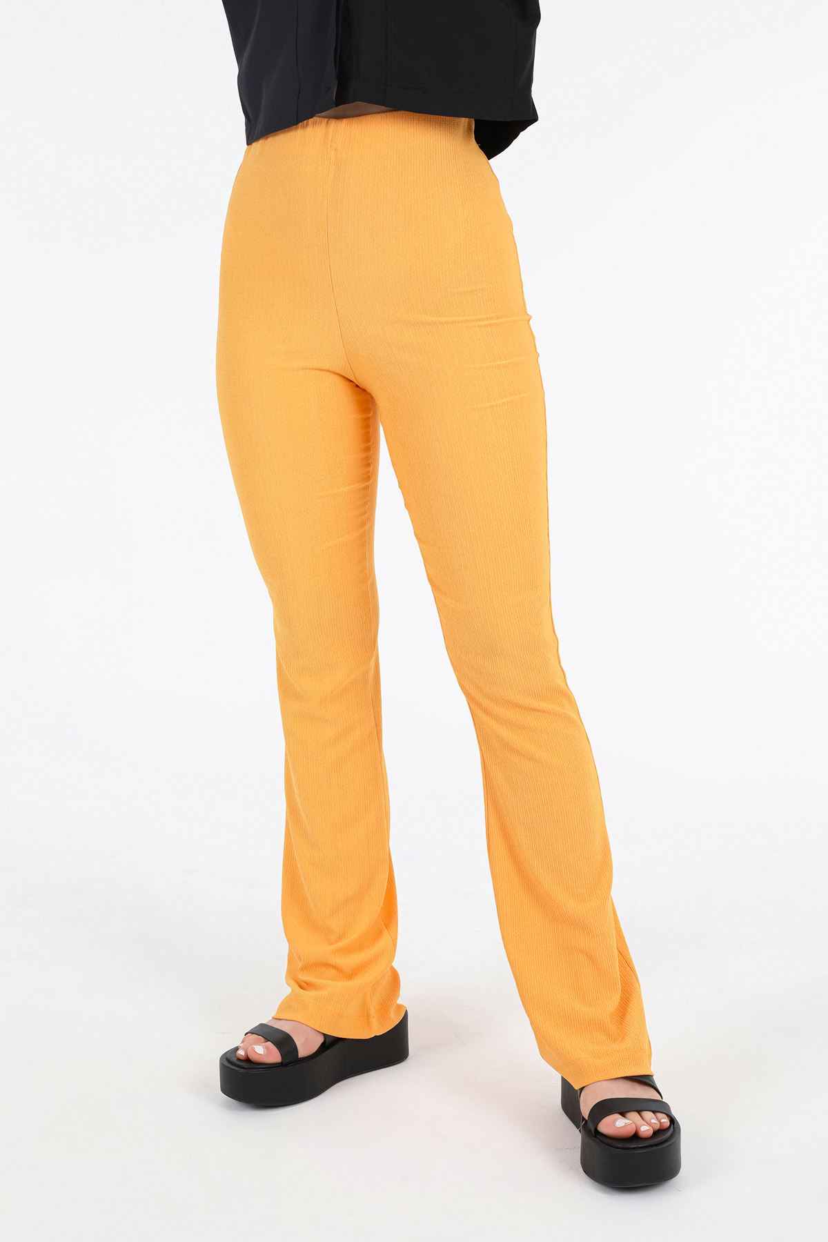 Ocean Mesh Fabric Women Pants-Orange