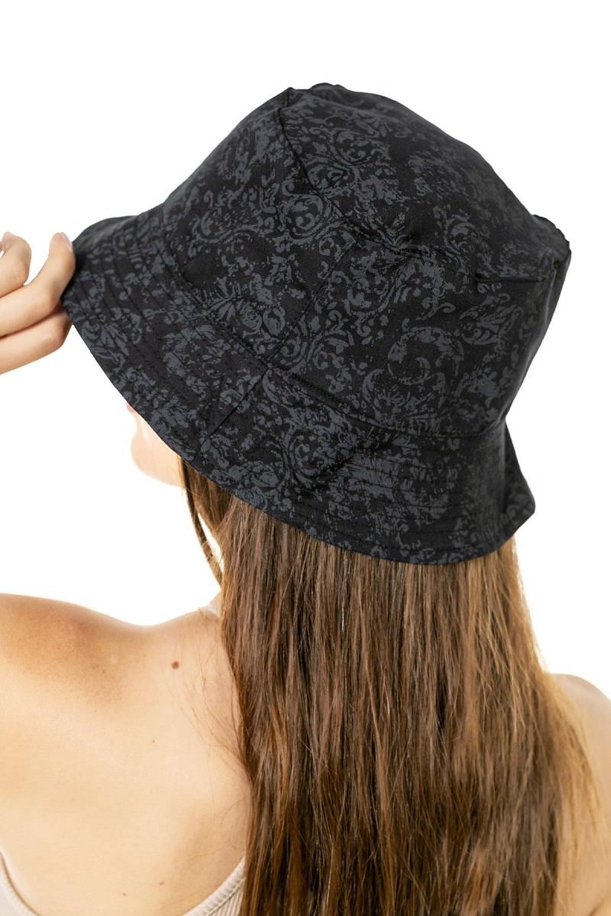Etnik Desen Bucket Şapka-Siyah