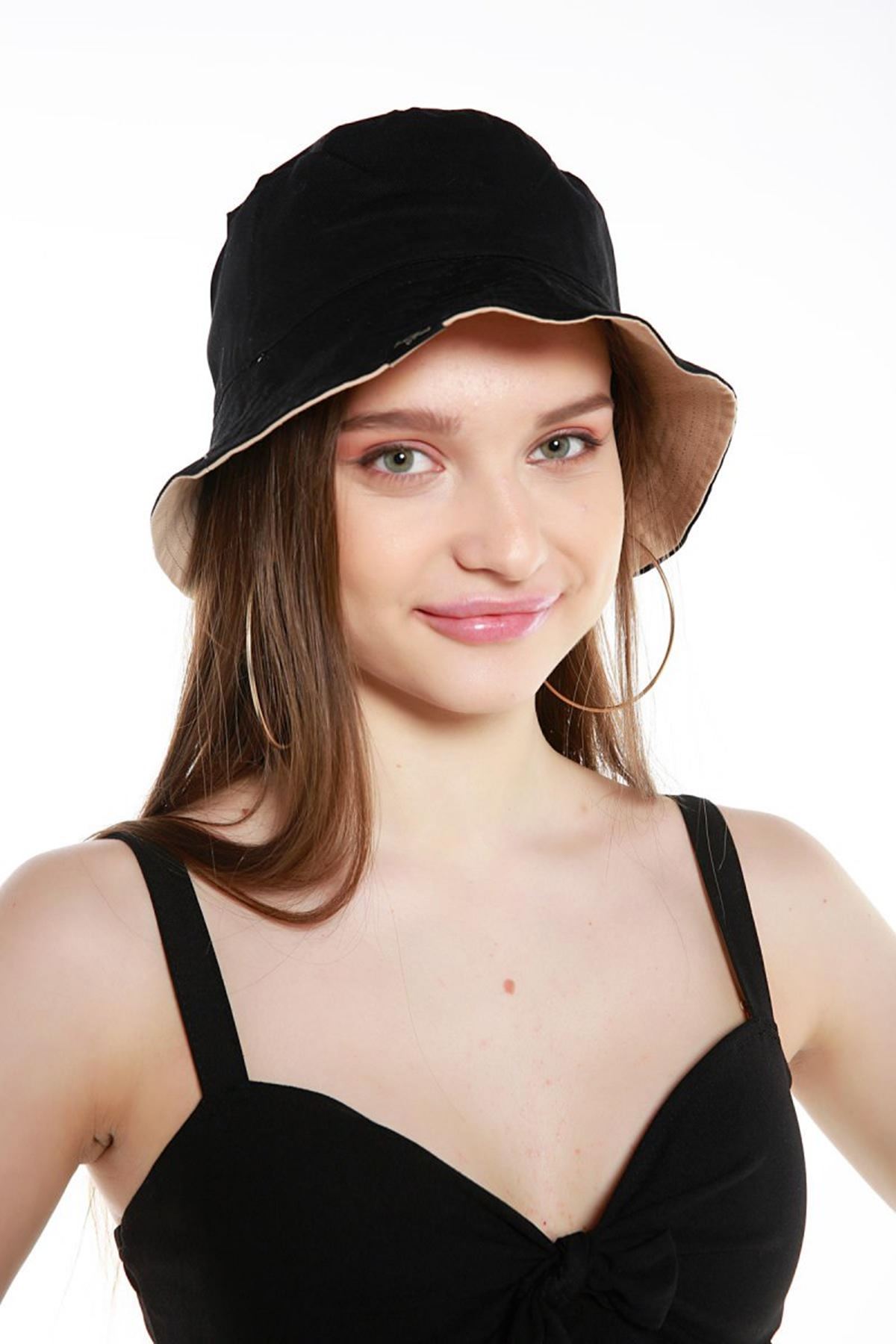 Çift Taraflı Bucket Şapka-Bej