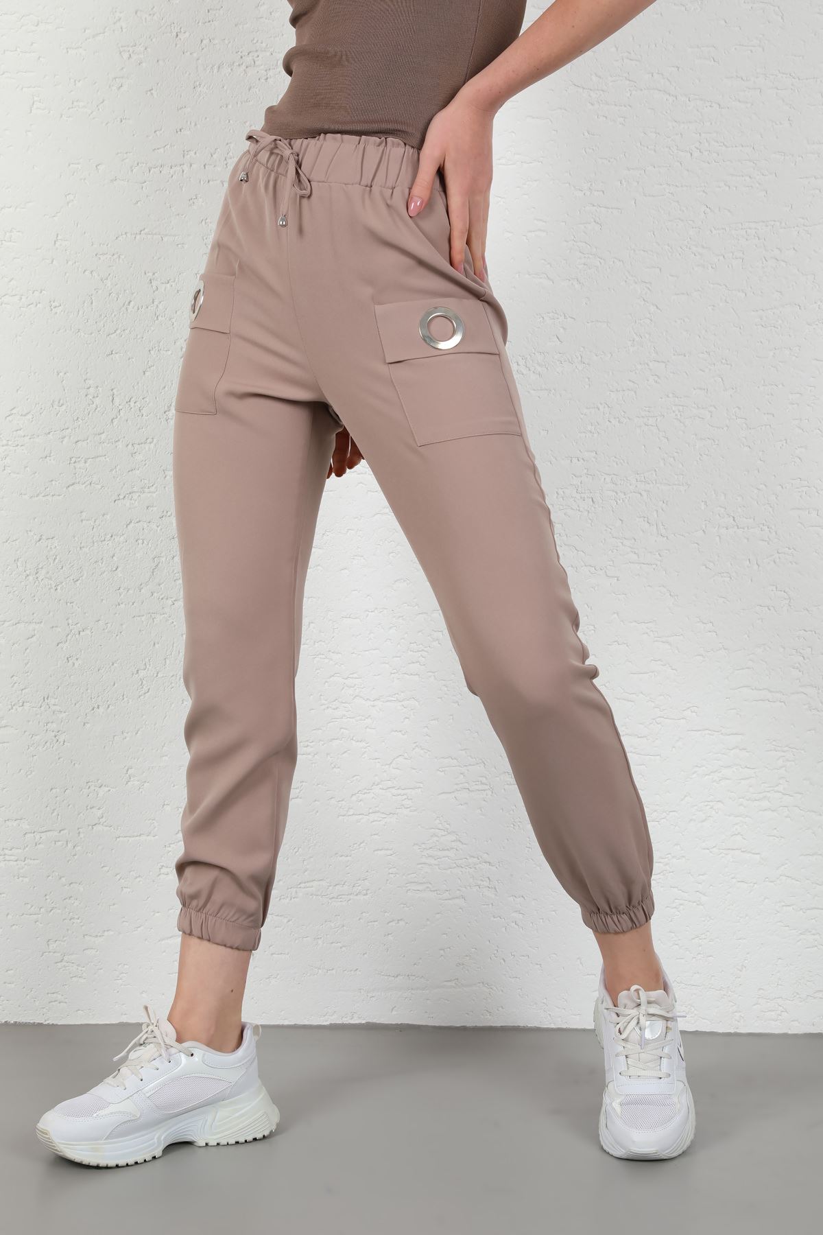 Лайкра ткань Женские брюки с эластичной резинкой на талии - цвет лисичек 