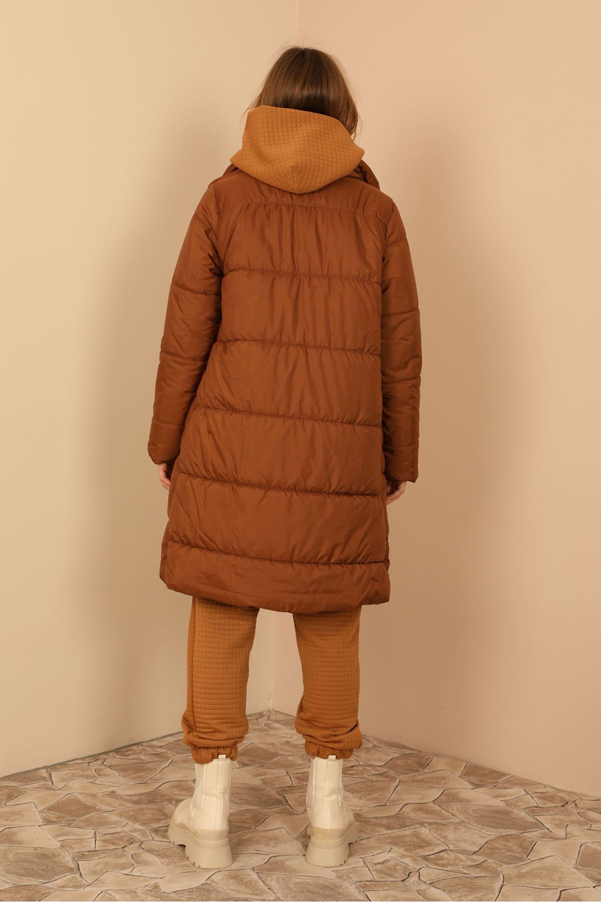 Long Sleeve Oversize Women Coat - Brown