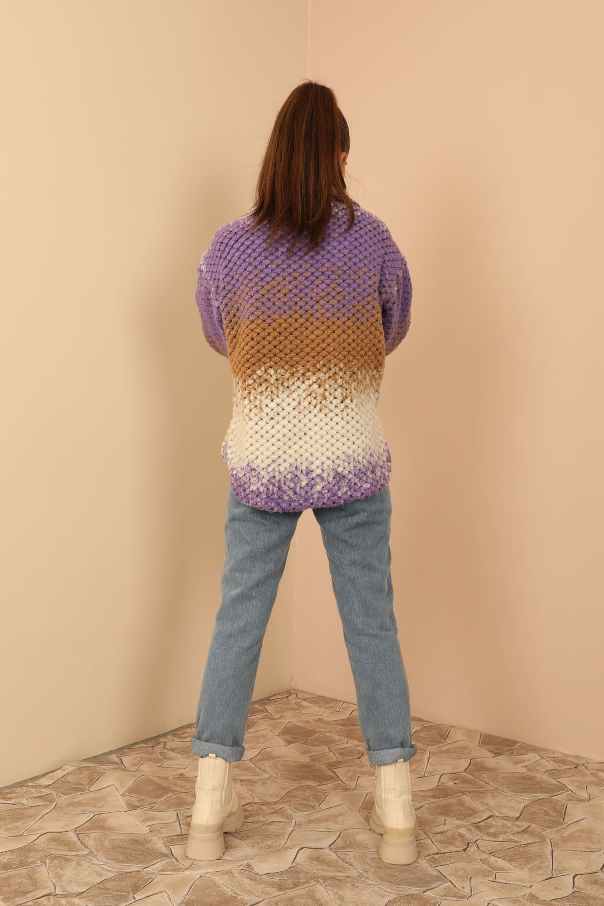 Teddy Fabric Long Sleeve Below Hip Comfy Fit Women'S Shirt - Lilac