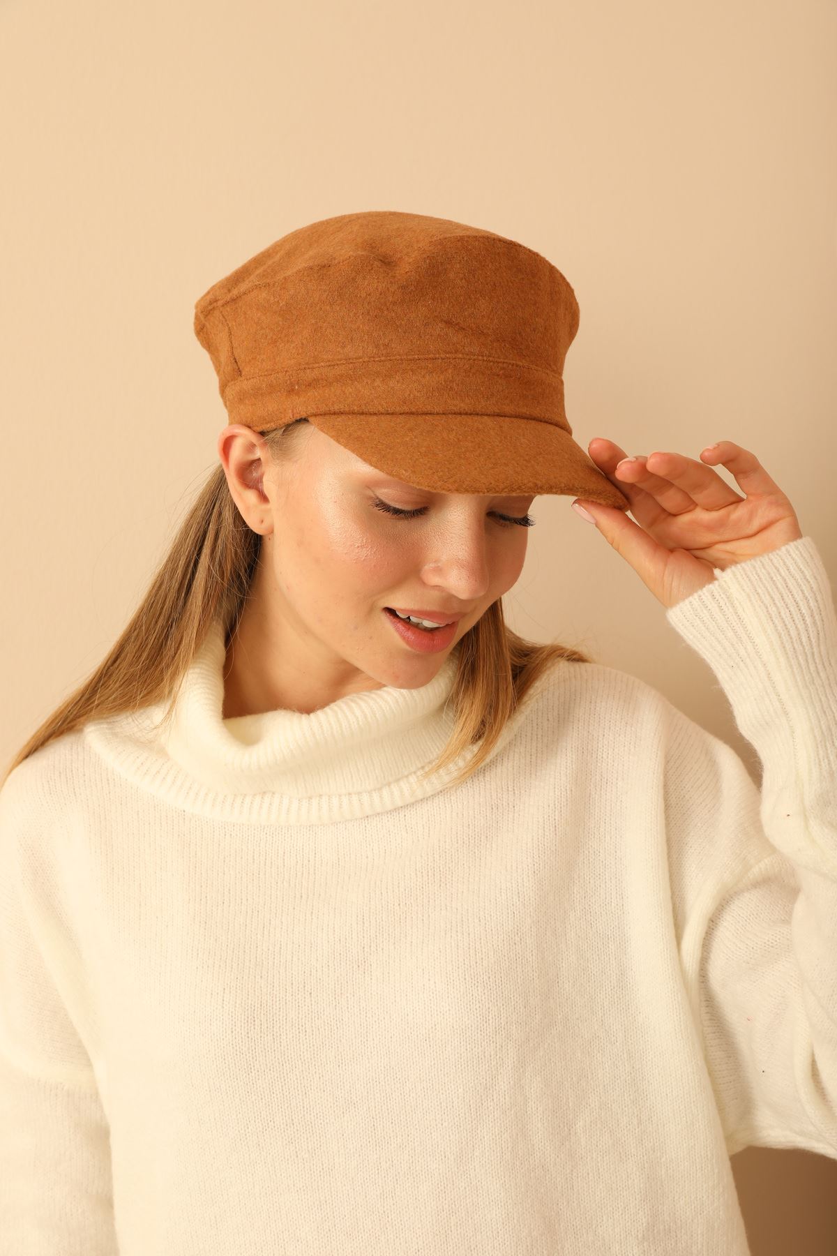 Women's Bucket Hat With Porridge Visor-Mustard