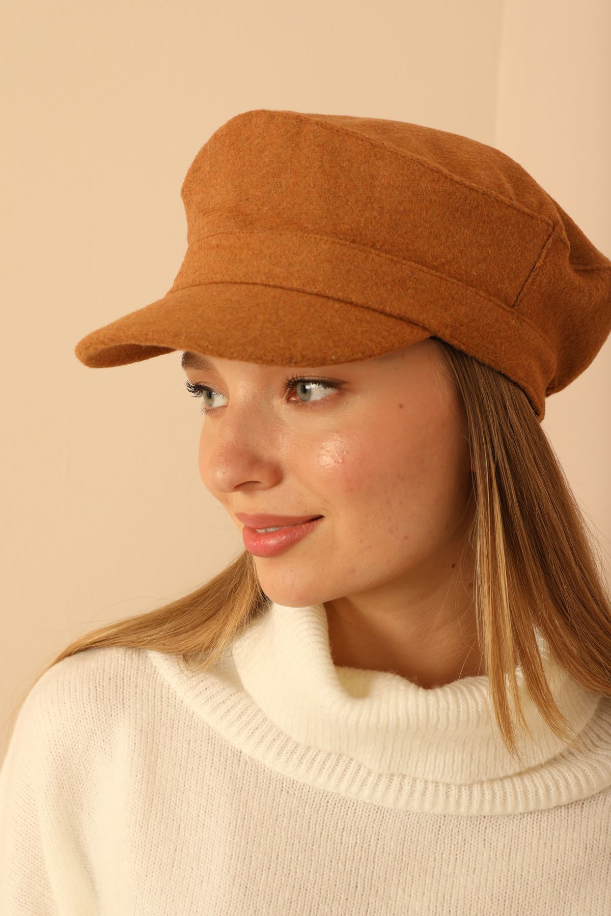 Women's Bucket Hat With Porridge Visor-Mustard