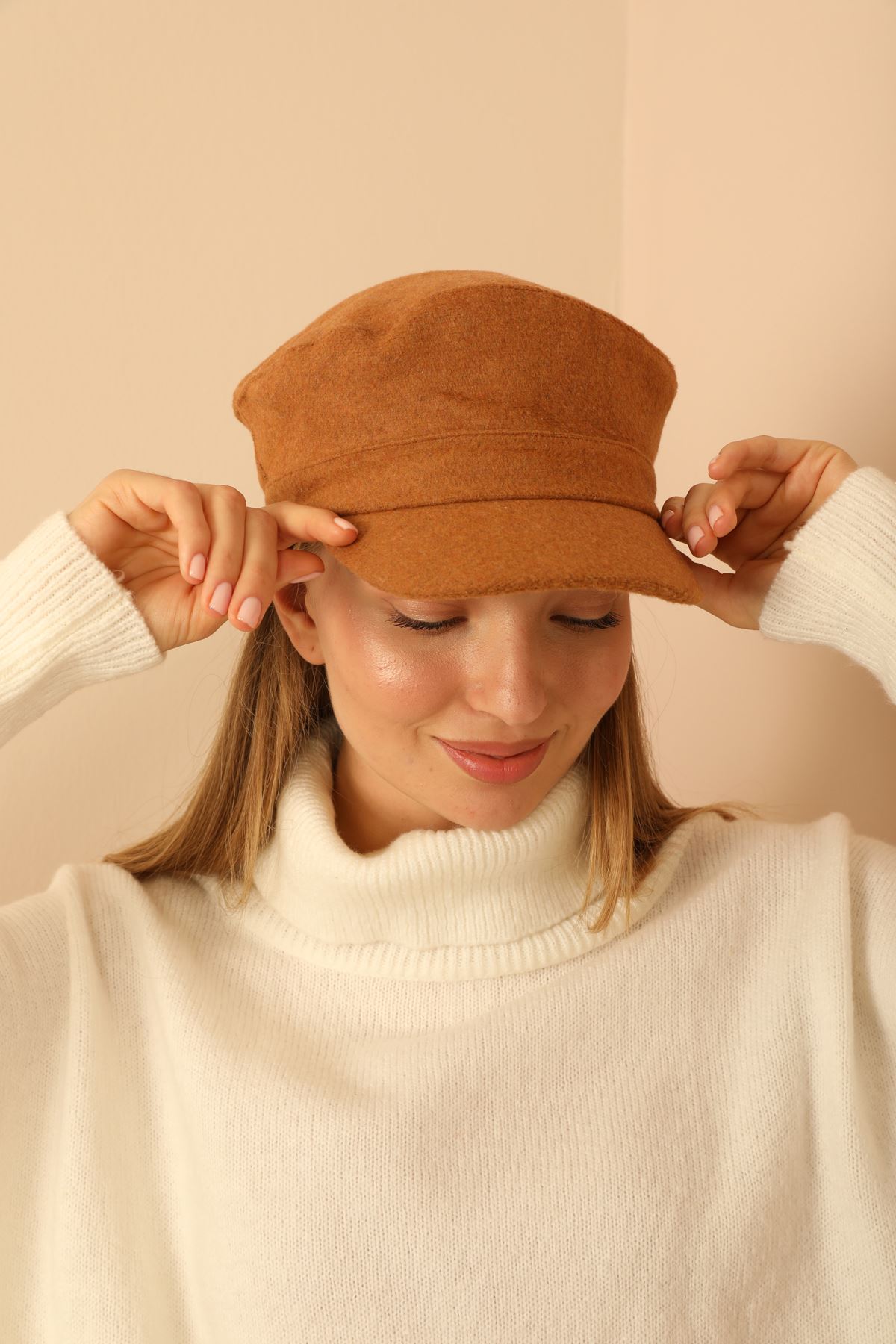 Women's Bucket Hat With Porridge Visor-Mustard