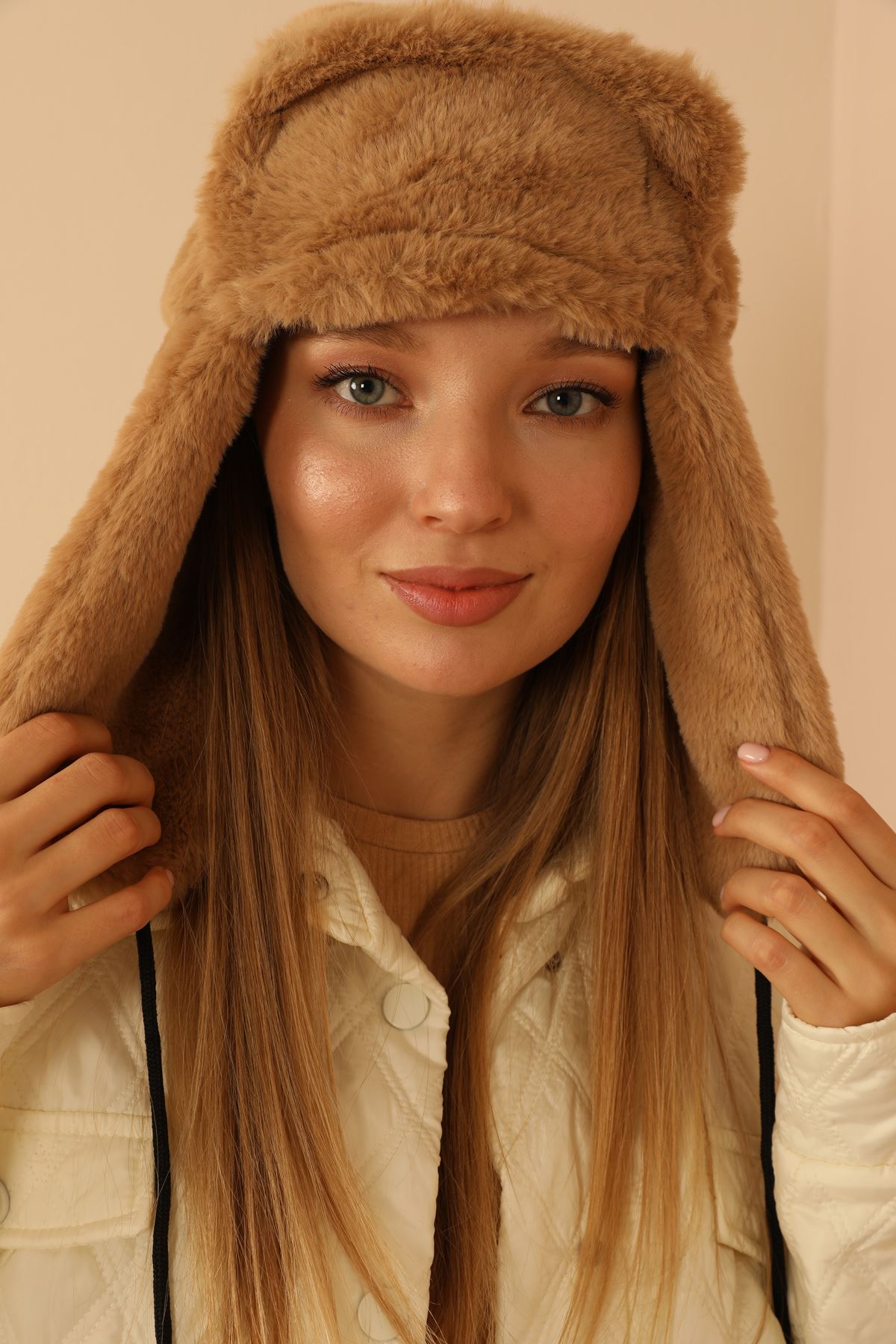 Woven Fabric Plaid Blazer Mini Women Jacket-Mink