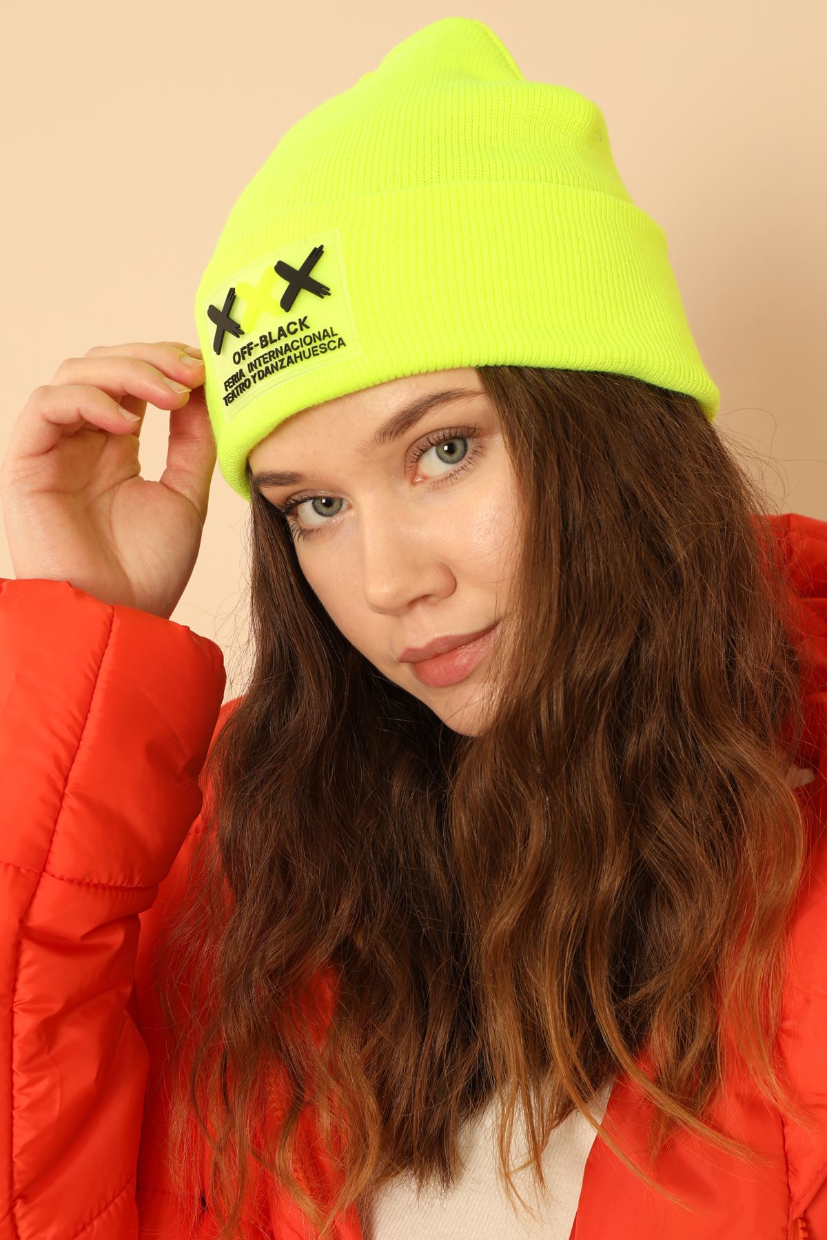 Xxx Armalı Neon Kadın Bere-Neon Yeşil