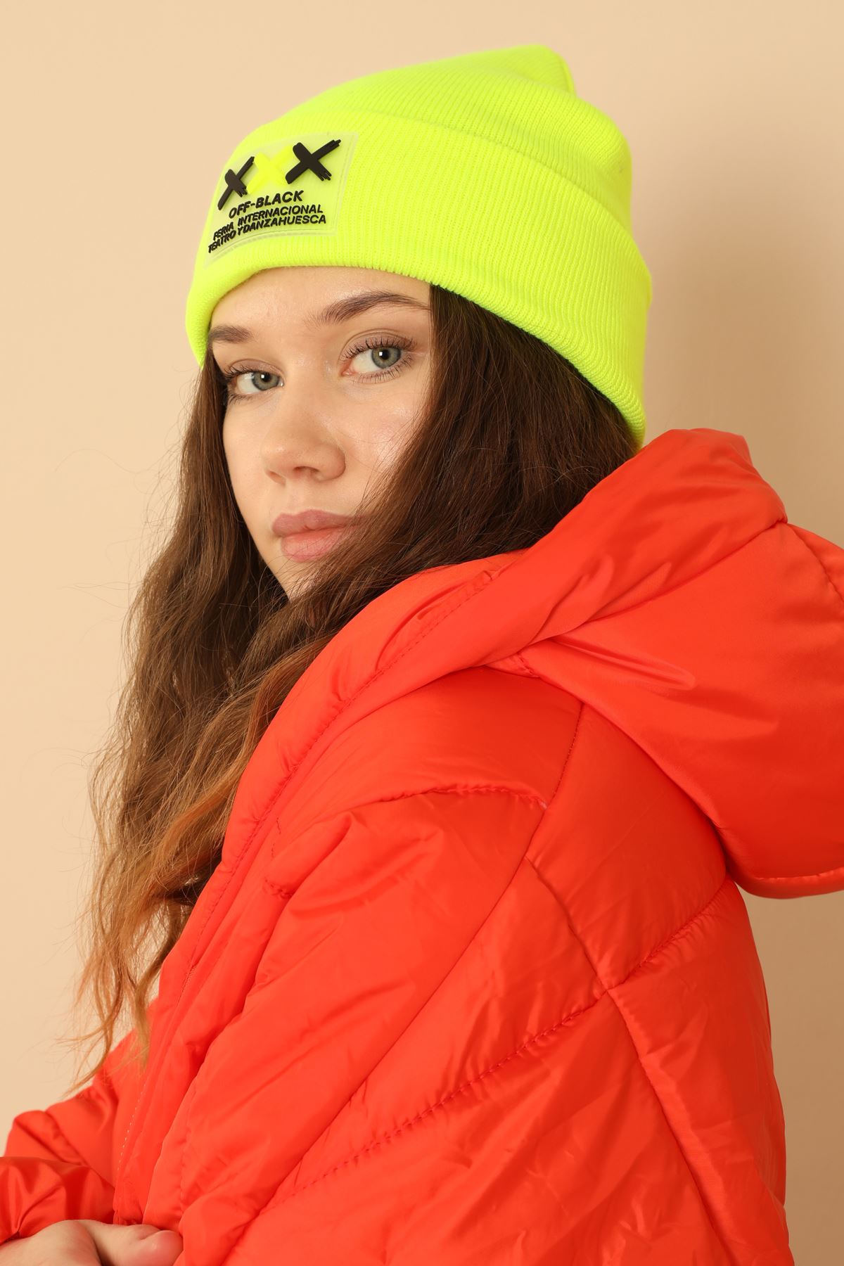 Xxx Armalı Neon Kadın Bere-Neon Yeşil