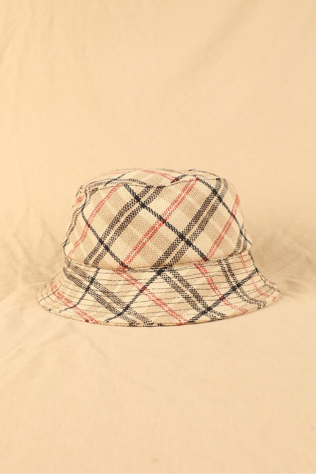 Plaid Pattern Cachet Women's Bucket HatBeige