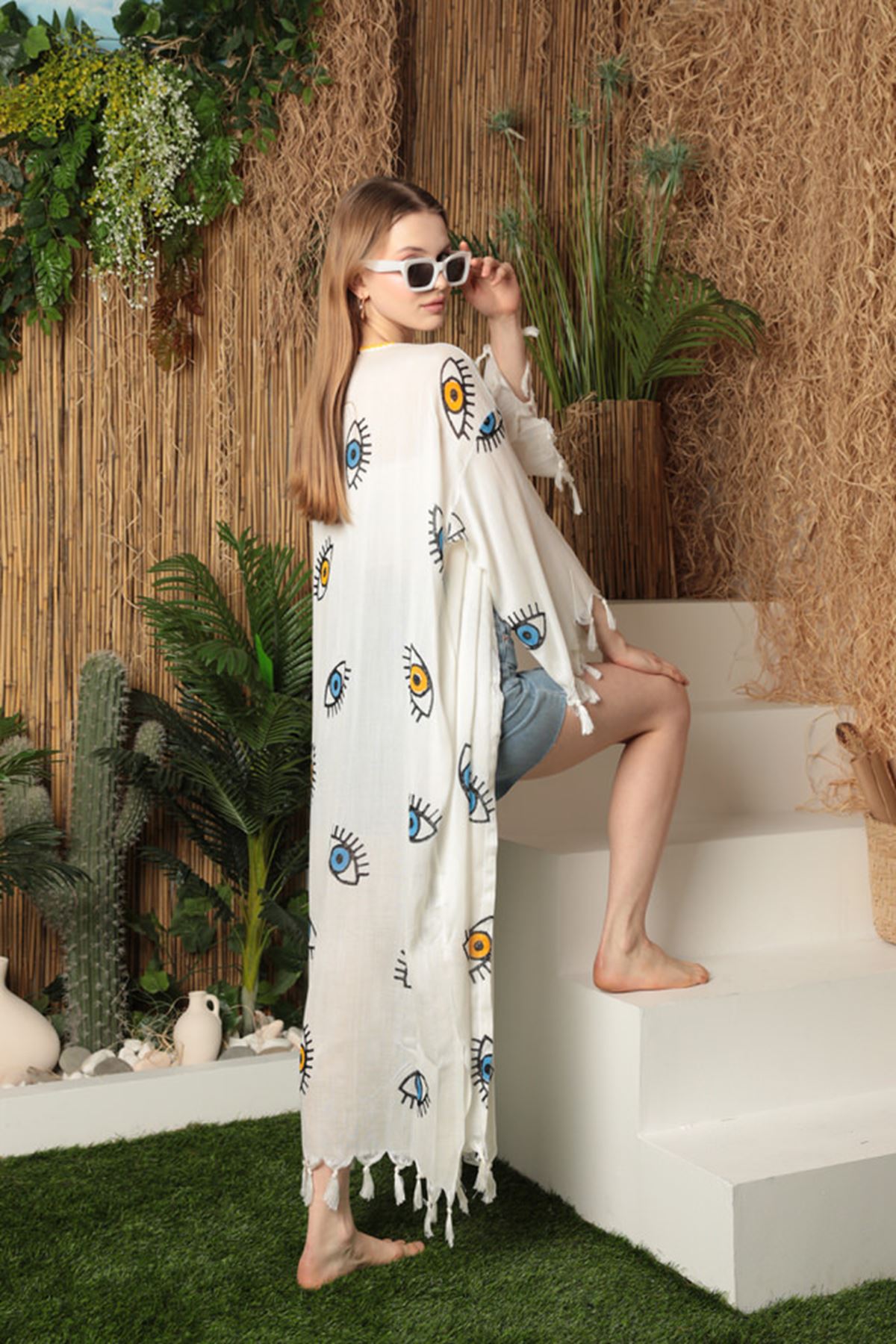 Linen Fabric Women's Pareo-Yellow