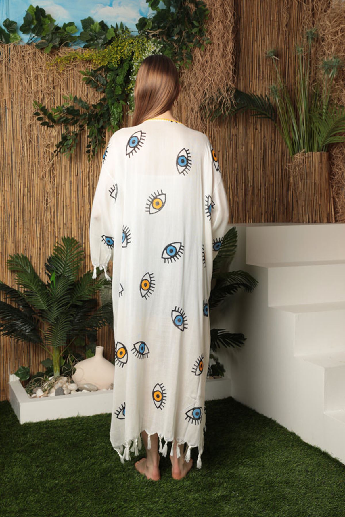 Linen Fabric Women's Pareo-Yellow