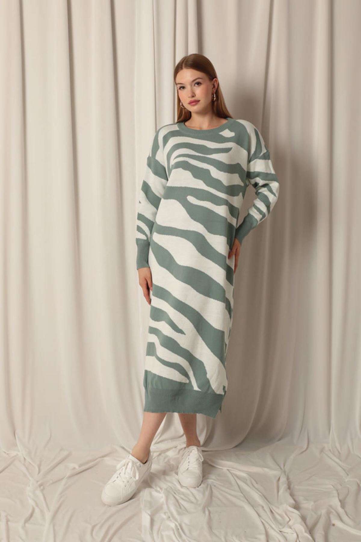 Knitwear Fabric Maxi Mint Dress