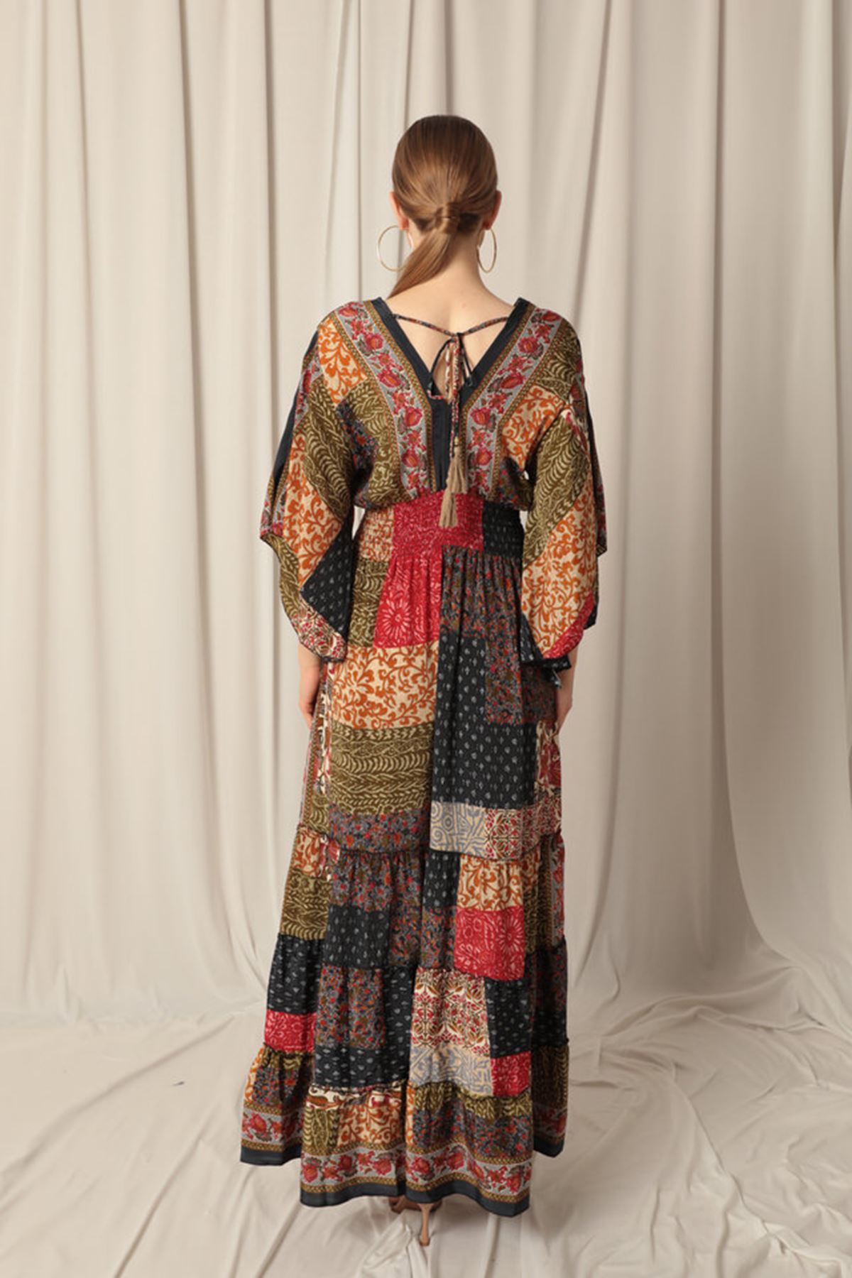 Silk Fabric V Neck Long Red Dress silk-fabric-v-neck-long-red-dress