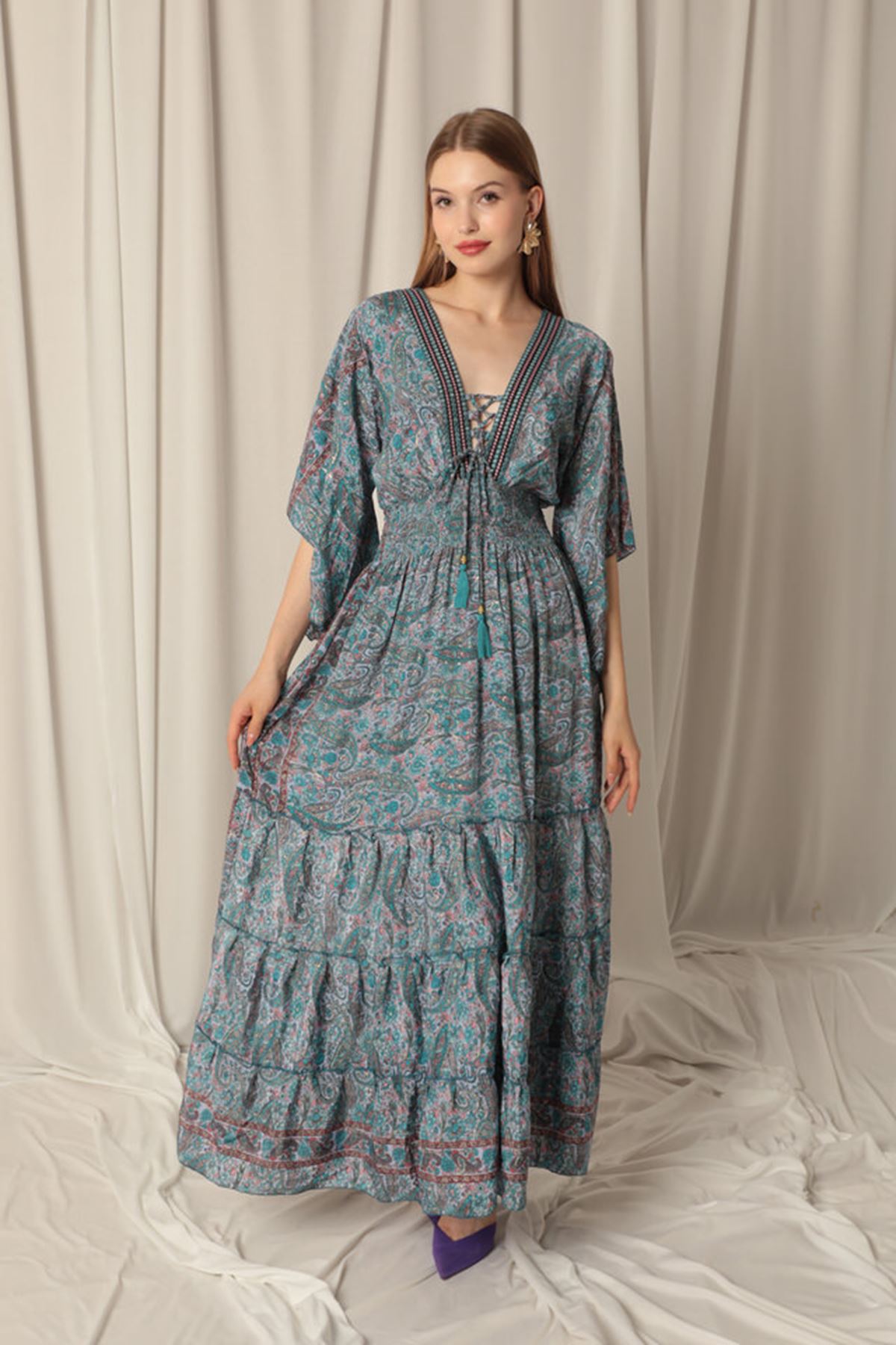 Long Day silk dress in Navy blue
