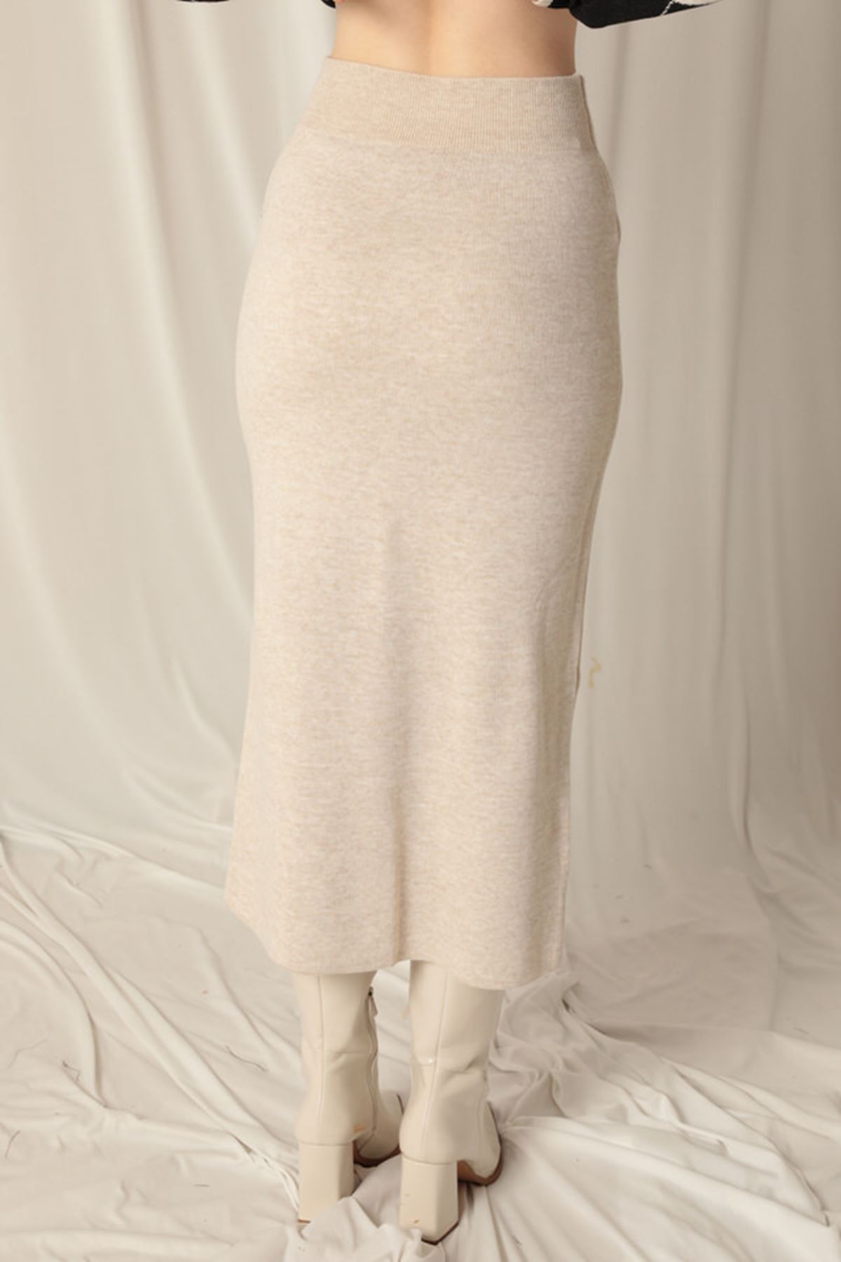 طقم قماش تريكو نسائي أسود/حجري