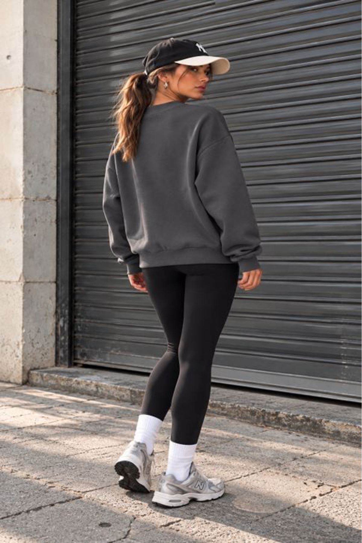 Üç İplik Basic Oversize Sweatshirt-Antrasit