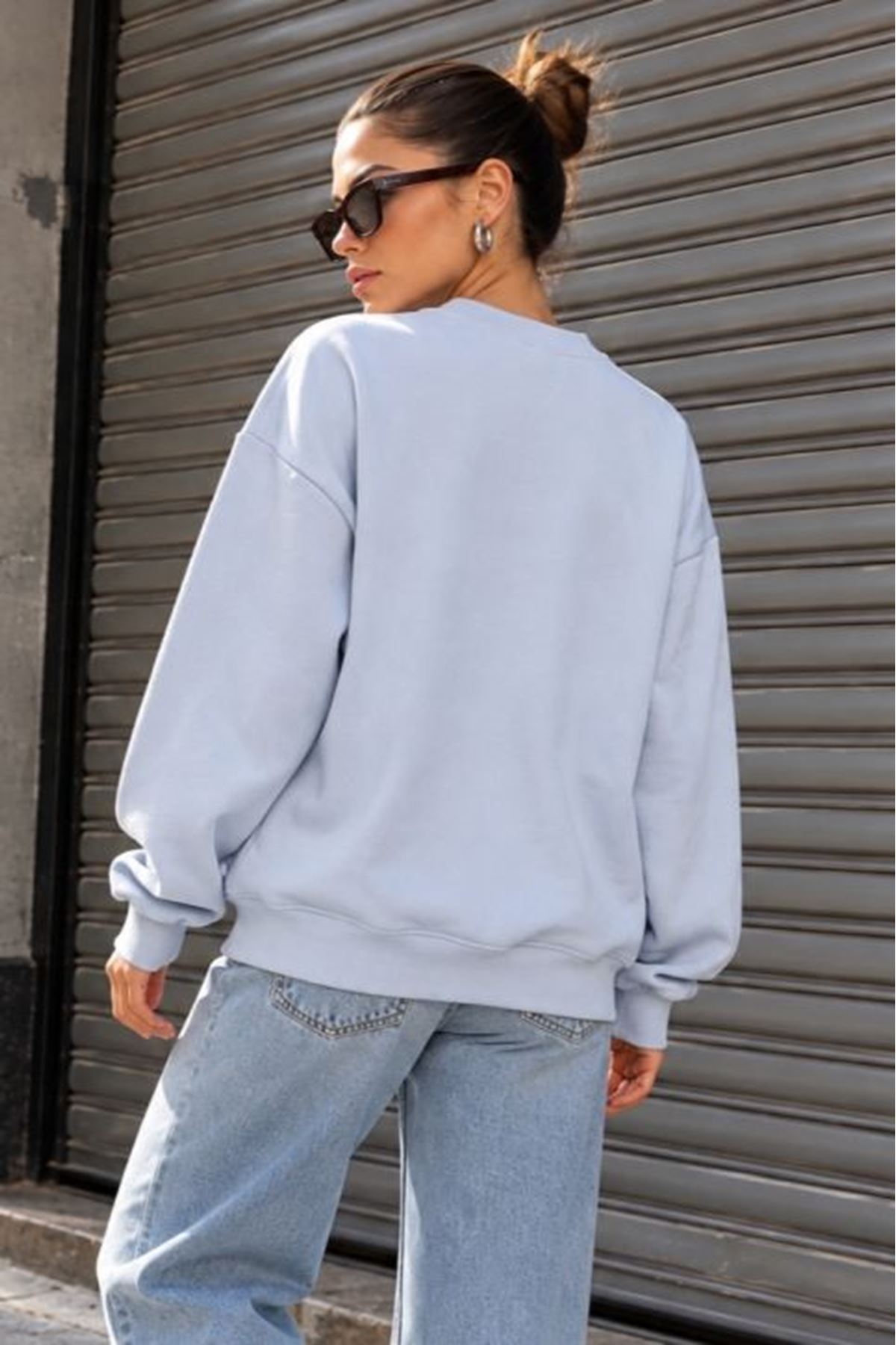 Üç İplik Basic Oversize Sweatshirt-Bebemavi
