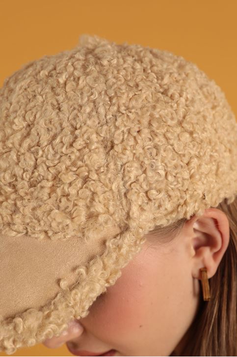 Kıvırcık Peluş Kep-Bej
