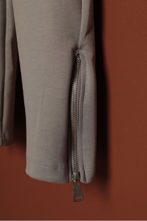 Premium Modal Örme Kapşonlu Fermuar Detay Takım-Gri