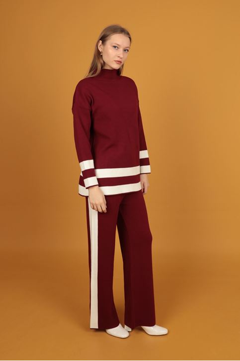 طقم تريكو مخطط نسائي-جملي