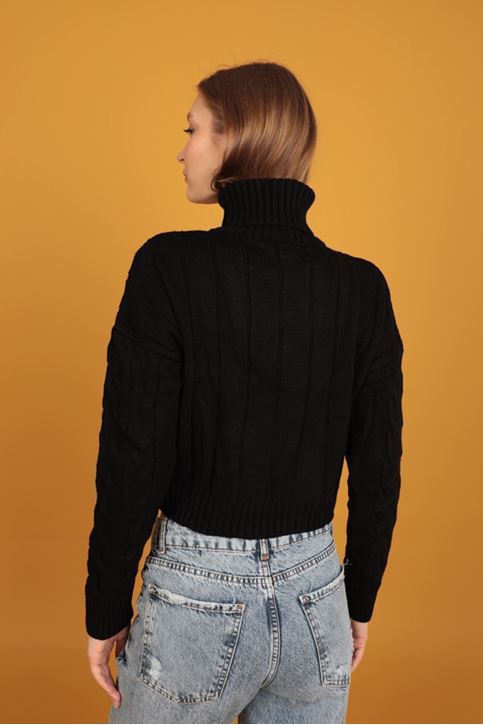 سترة منقوشة للنساء-اسود