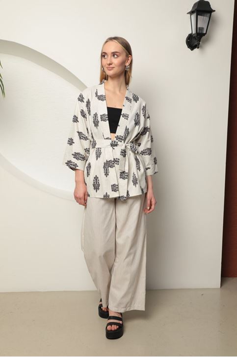 بدلة نسائية من قماش الكتان-أسود