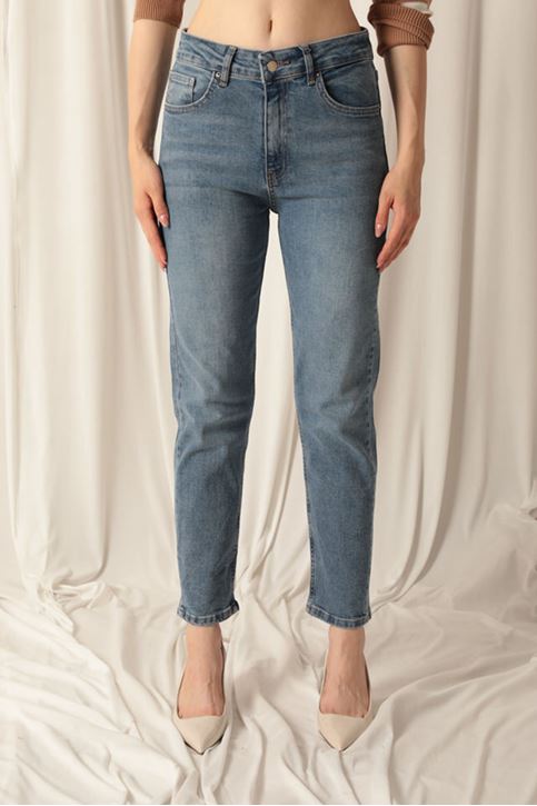Denim Kumaş Kadın Mavi Kot Pantolon