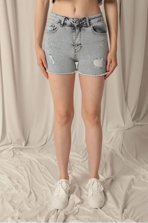 Denim Kumaş Kadın Mavi Şort