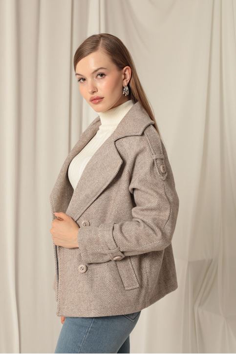 Cashmere Fabric Short Women's Mink Coat