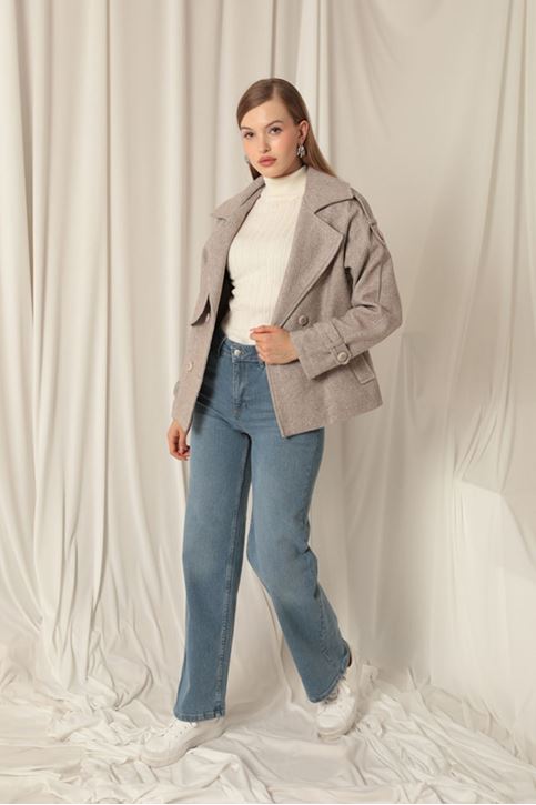 Cashmere Fabric Short Women's Mink Coat