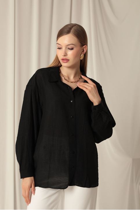 Aerobin Fabric Basic Women's Black Shirt