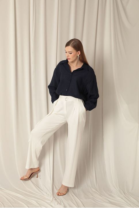 Aerobin Fabric Basic Women's Navy Blue Shirt