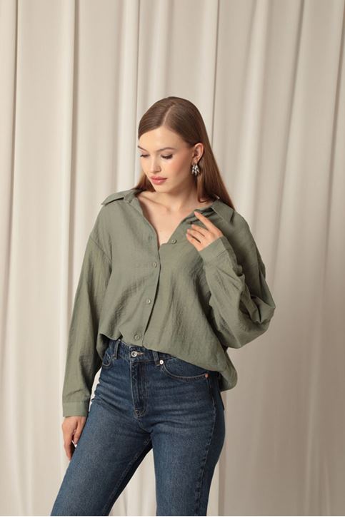 Aerobin Fabric Basic Women's Khaki Shirt