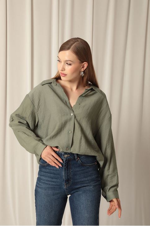 Aerobin Fabric Basic Women's Khaki Shirt