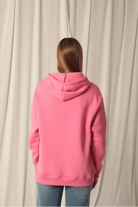 Три пряжи ткань кенгуру карман толстовка женщин розовый пот