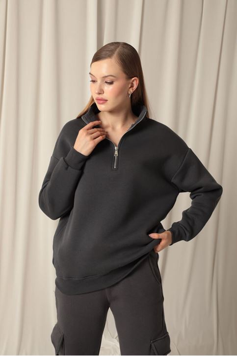  Женский свитшот Half Zip Anthracite 