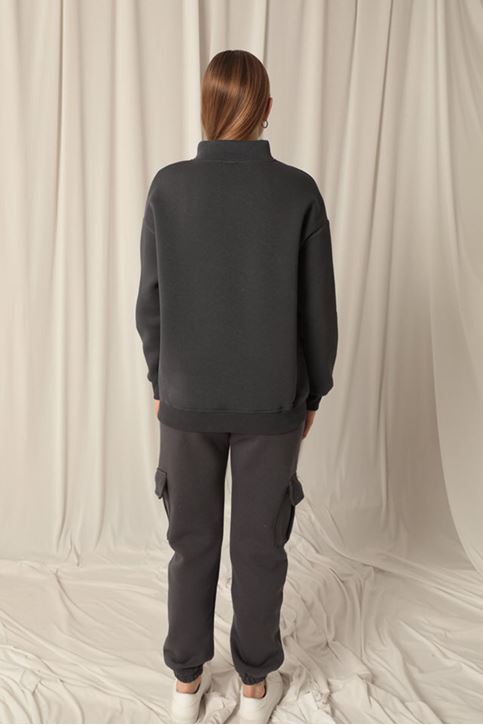  Женский свитшот Half Zip Anthracite 