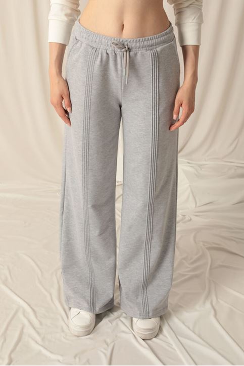 Double Yarn Fabric Women's Gray Tracksuit