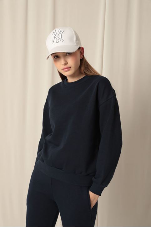  Женский темно-синий свитшот 